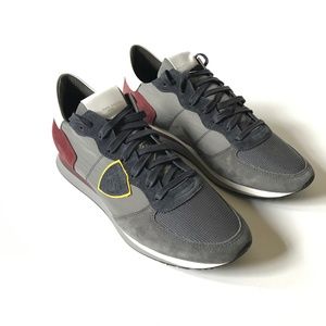 NIB Philippe Model Trpx Mondial City Sneakers Shoes Mens 44 10 Gray Low Tops NWT